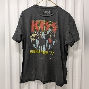 Kiss  Charcoal World Tour '77 Tee